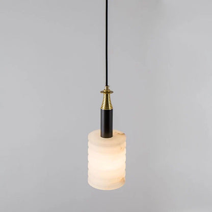 Modern Cylindrical Alabaster Pendant Lamp - Nuvé