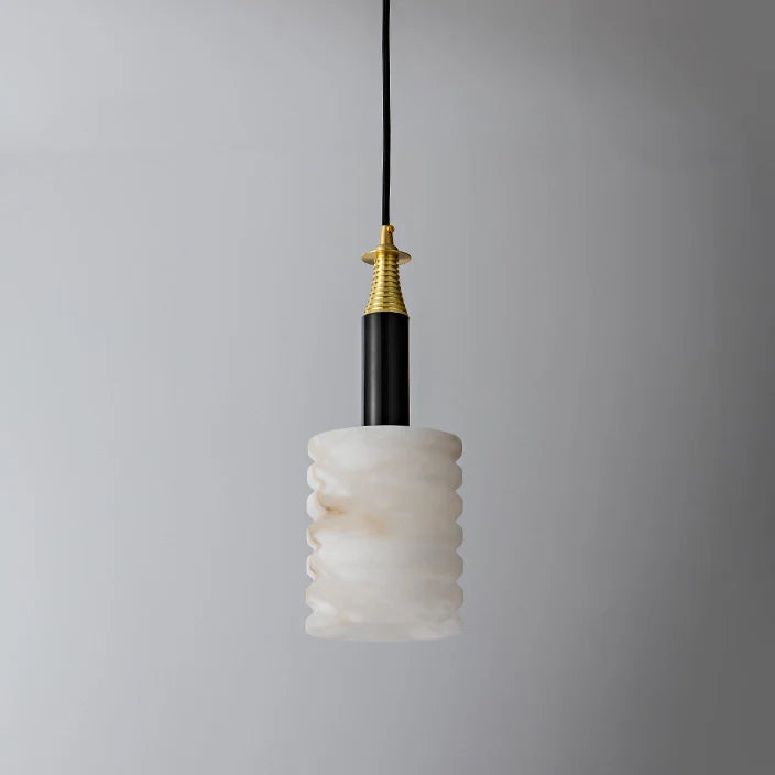 Modern Cylindrical Alabaster Pendant Lamp - Nuvé