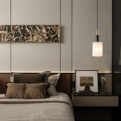 Modern Cylindrical Alabaster Pendant Lamp - Nuvé