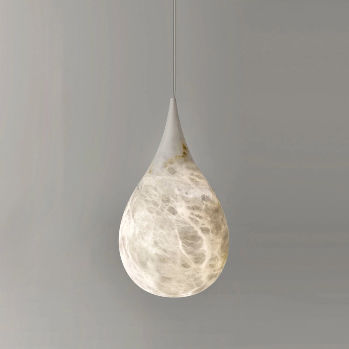 Alabaster White Raindrop Pendant Light