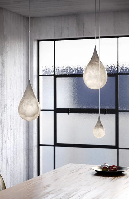 Alabaster White Raindrop Pendant Light