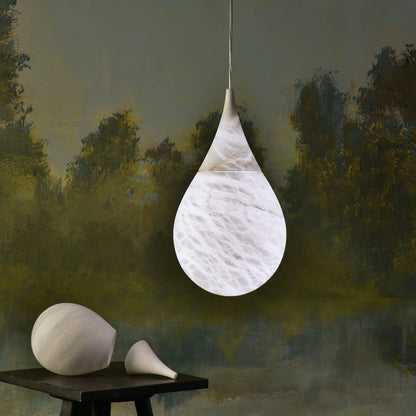 Alabaster White Raindrop Pendant Light - Nuvé