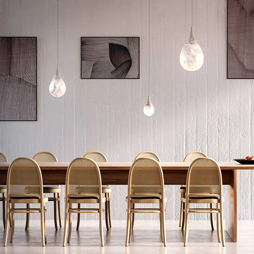 Alabaster White Raindrop Pendant Light - Nuvé