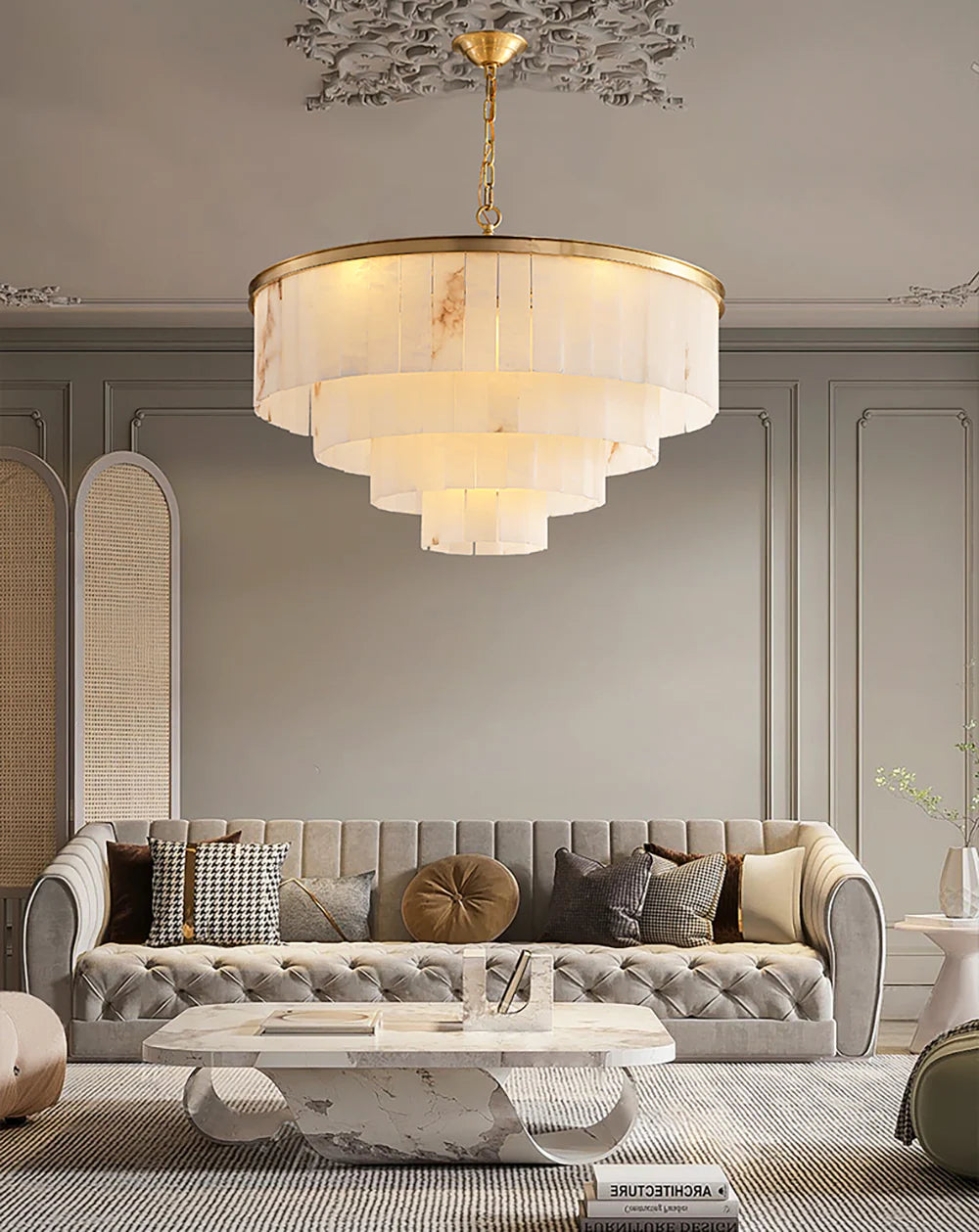 Modern Marble Tiered Chandelier - Nuvé