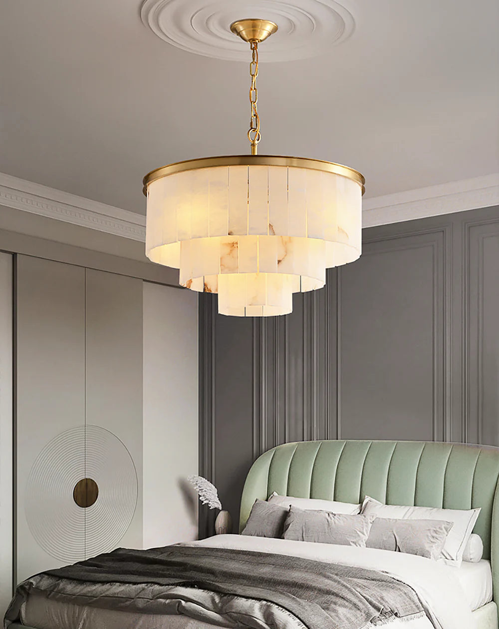 Modern Marble Tiered Chandelier - Nuvé