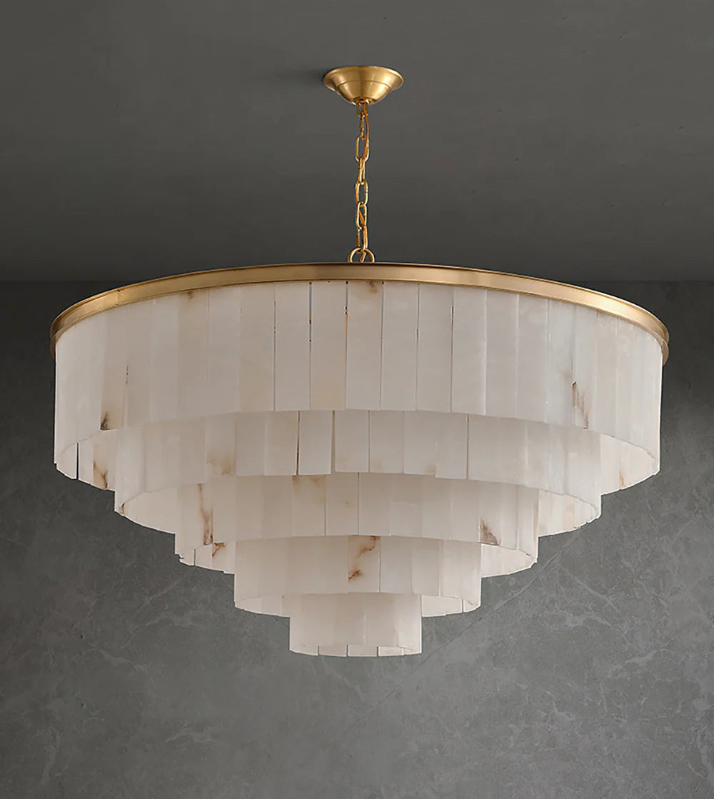 Modern Marble Tiered Chandelier - Nuvé