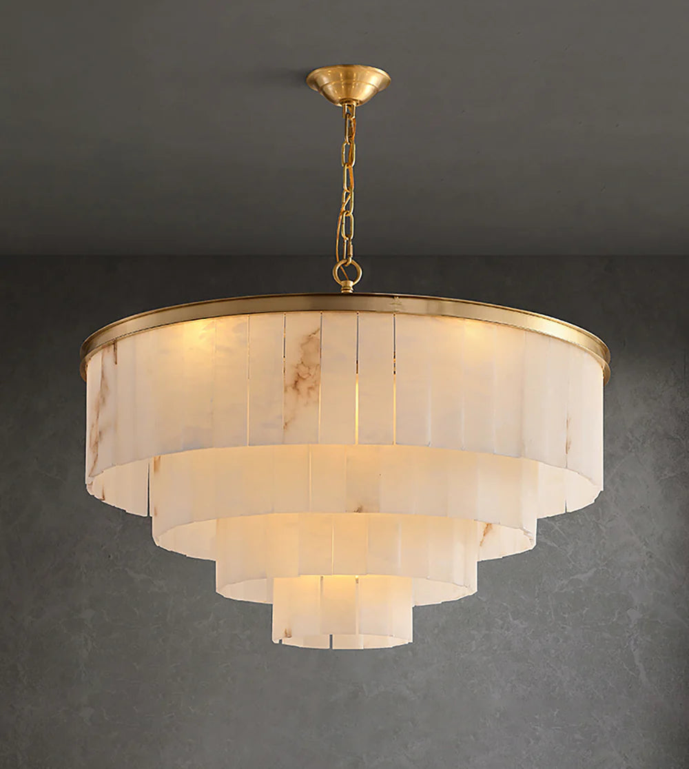 Modern Marble Tiered Chandelier - Nuvé