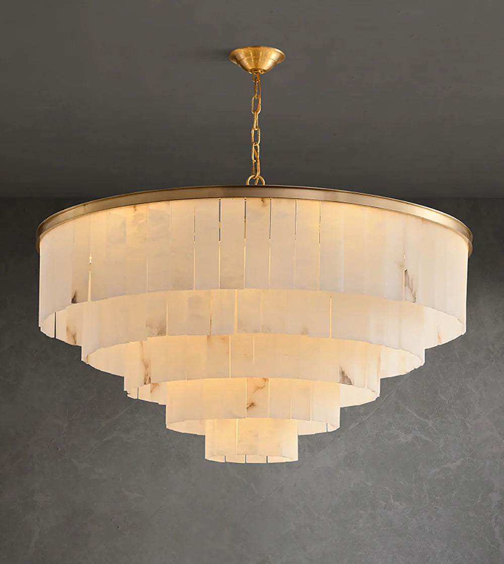 Modern Marble Tiered Chandelier - Nuvé