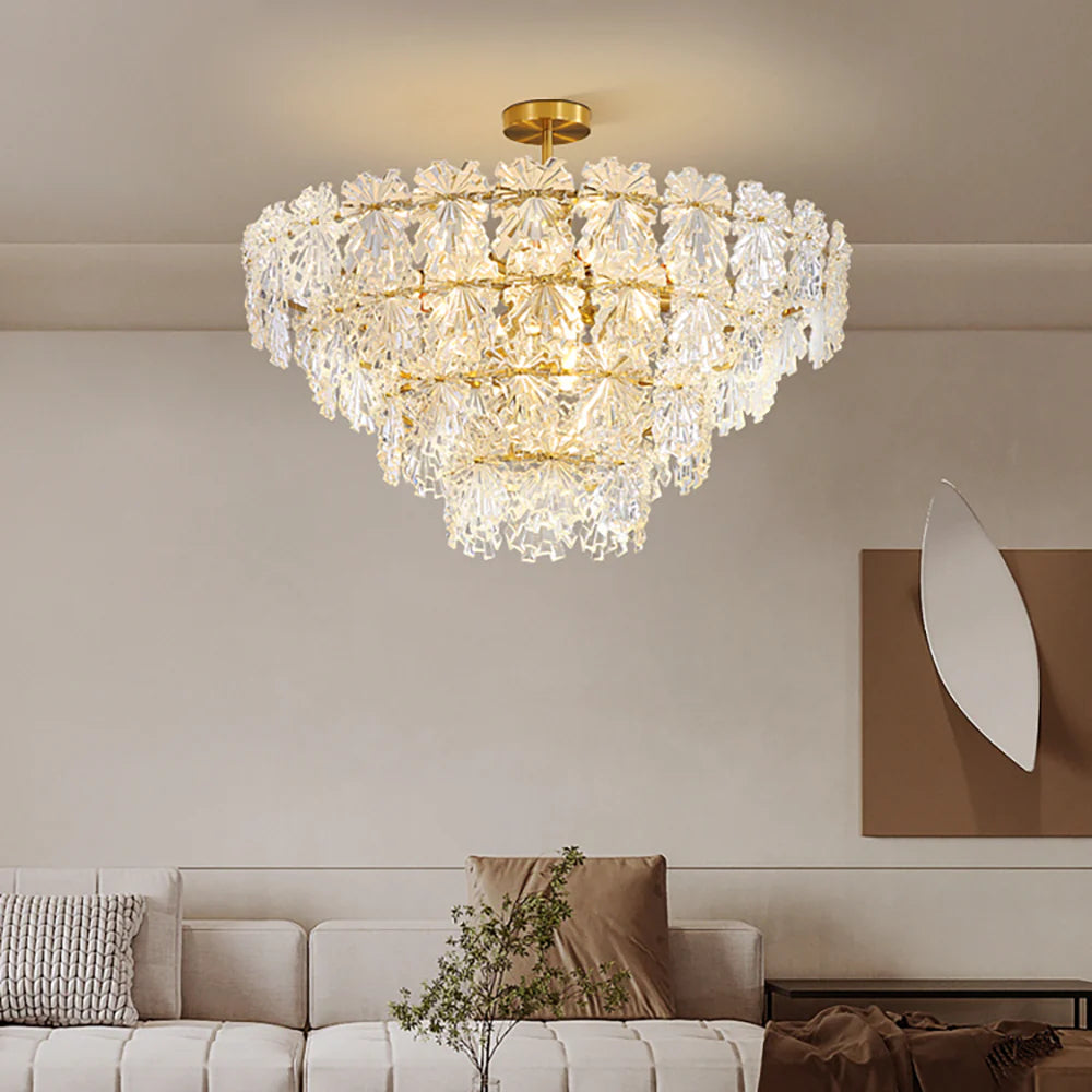 Gold Marilyn Elegant Glass Chandelier - Nuvé