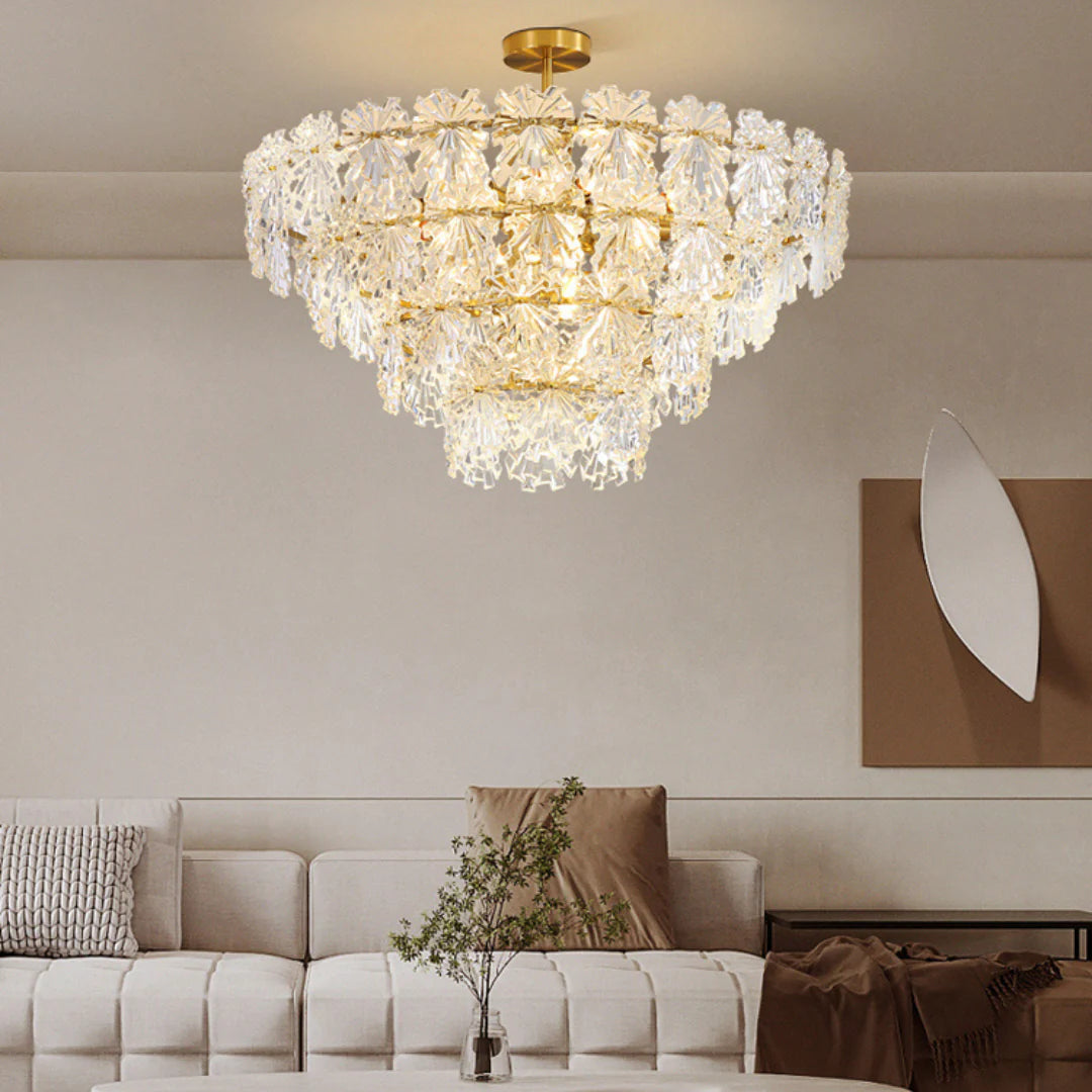 Gold Marilyn Elegant Glass Chandelier - Nuvé