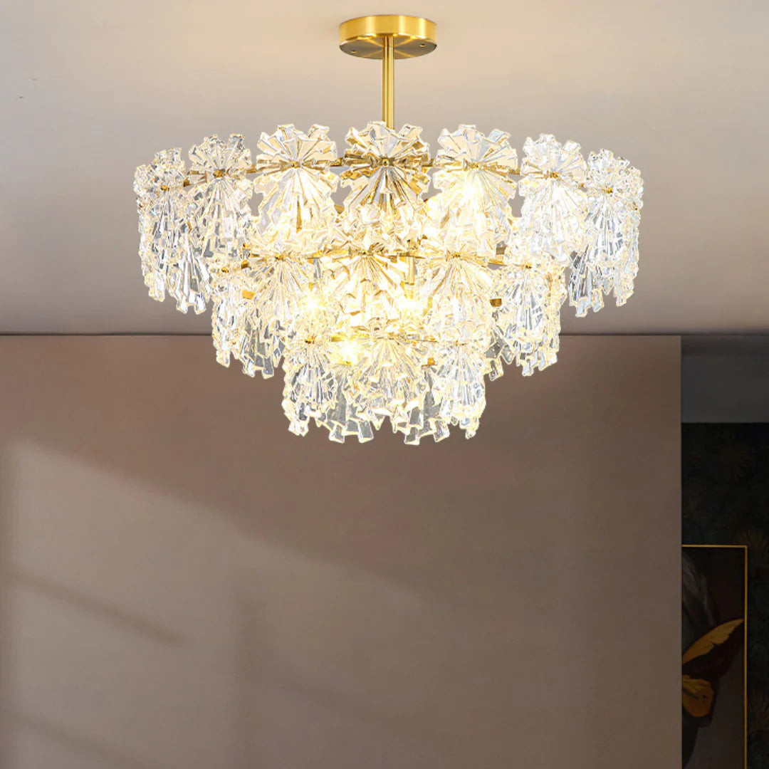 Gold Marilyn Elegant Glass Chandelier - Nuvé