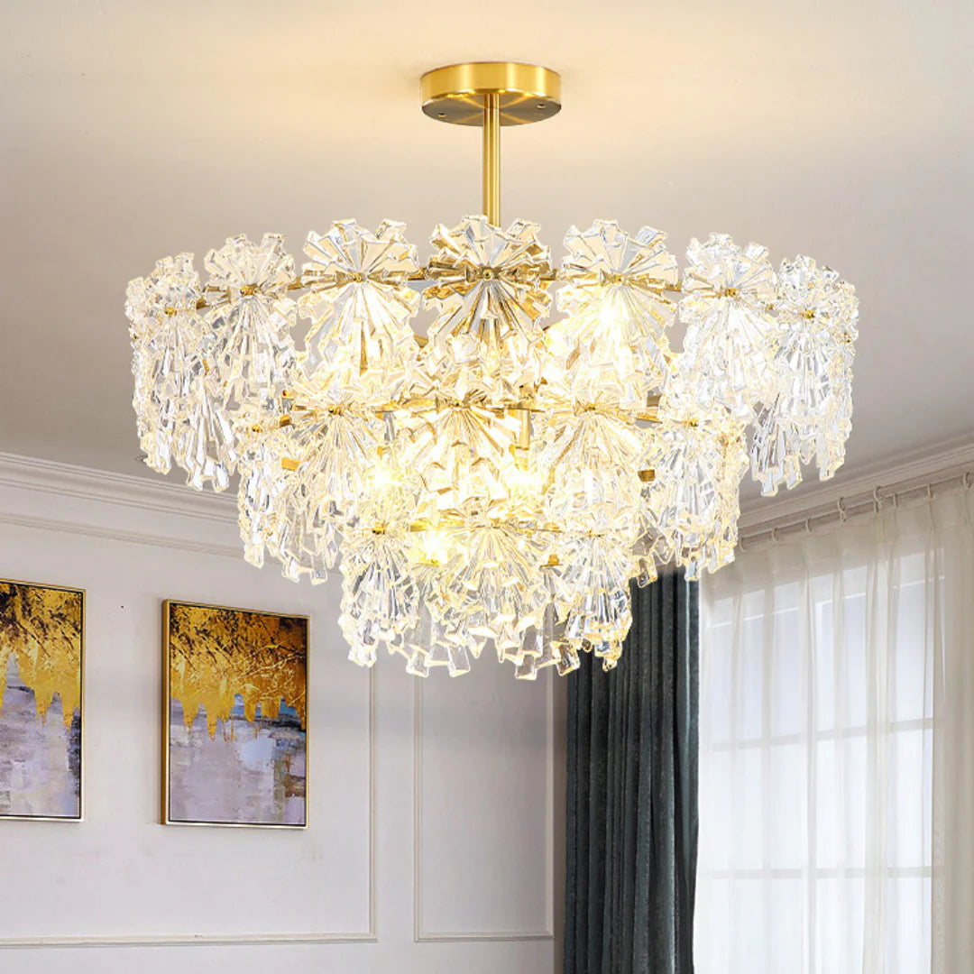 Gold Marilyn Elegant Glass Chandelier - Nuvé