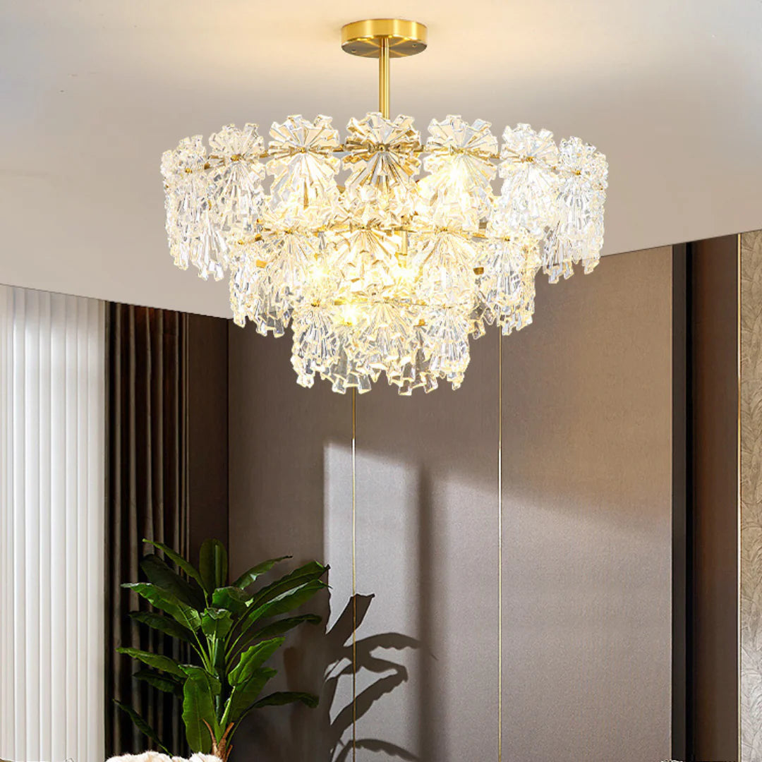 Gold Marilyn Elegant Glass Chandelier - Nuvé