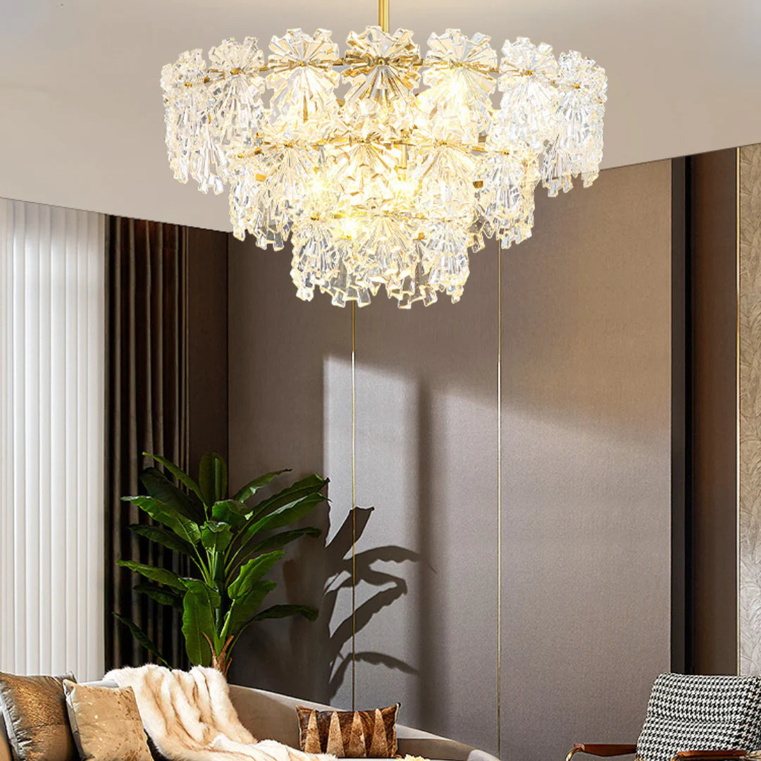 Gold Marilyn Elegant Glass Chandelier - Nuvé