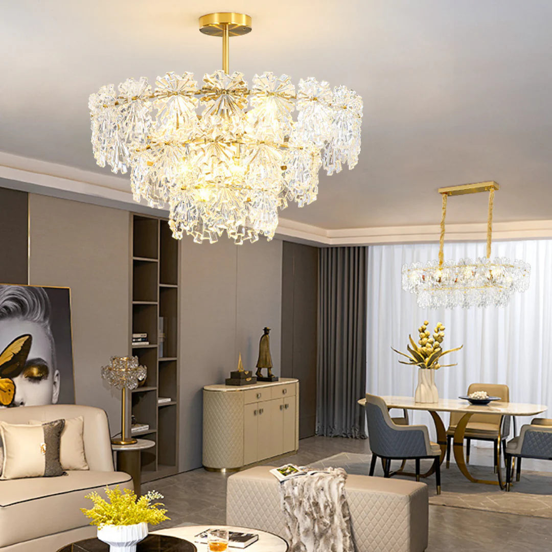 Gold Marilyn Elegant Glass Chandelier - Nuvé