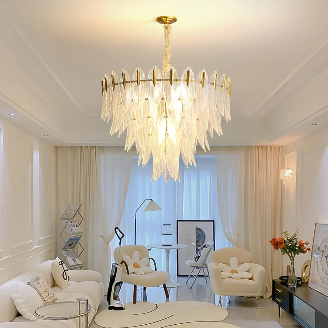 Marilyn Glass Feathers Chandelier - Nuvé