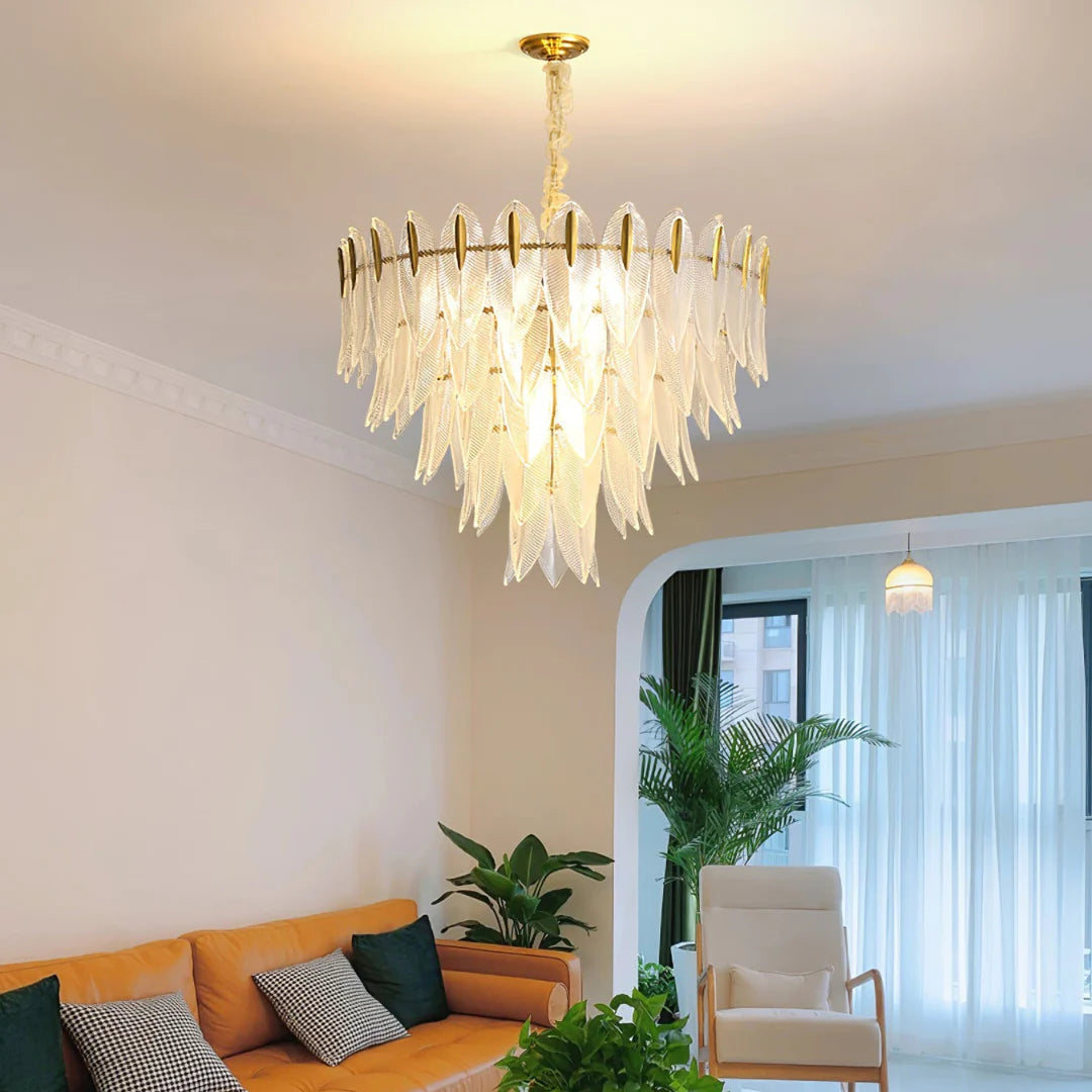 Marilyn Glass Feathers Chandelier - Nuvé
