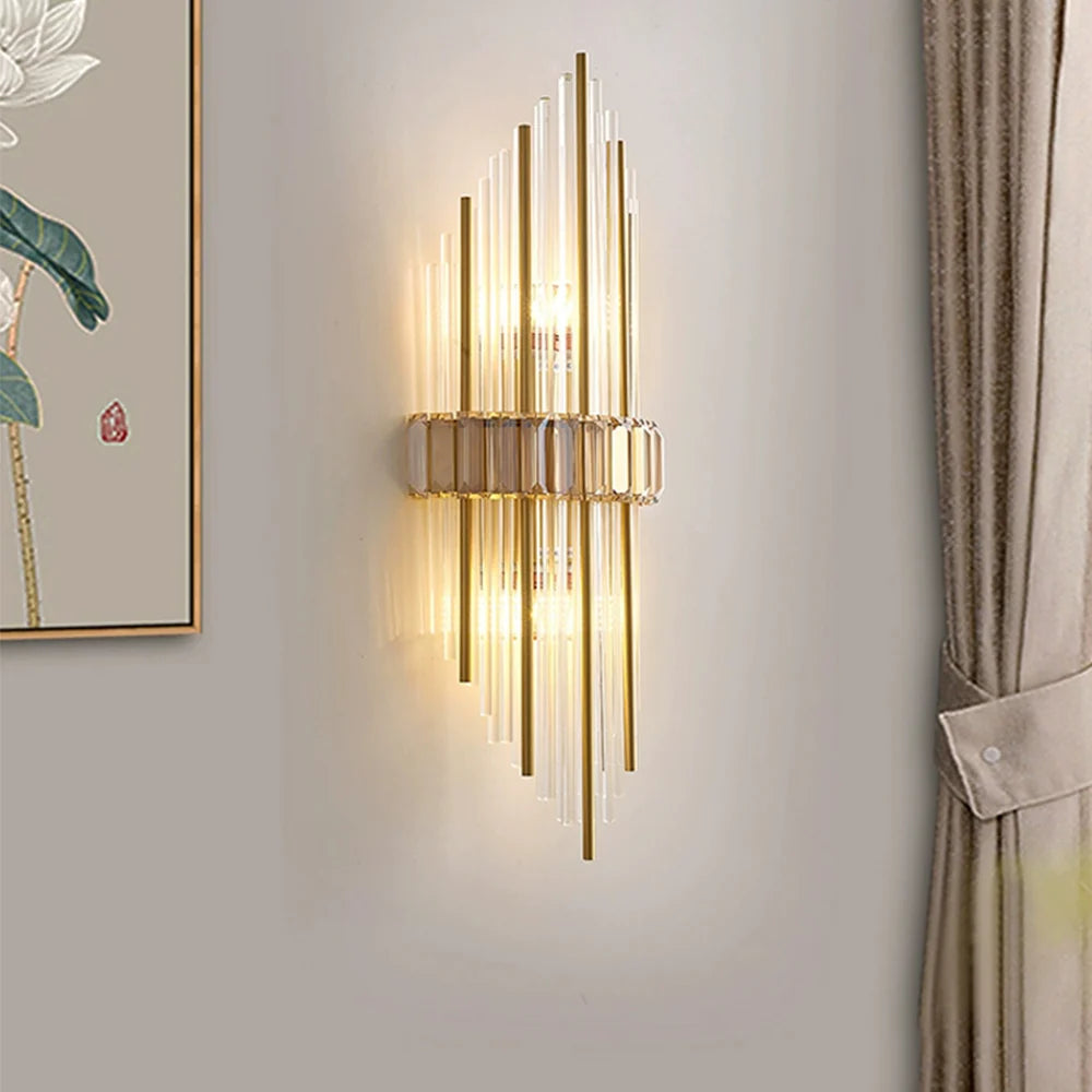 Marsily Gold Black Crystal Wall Lamp - Nuvé