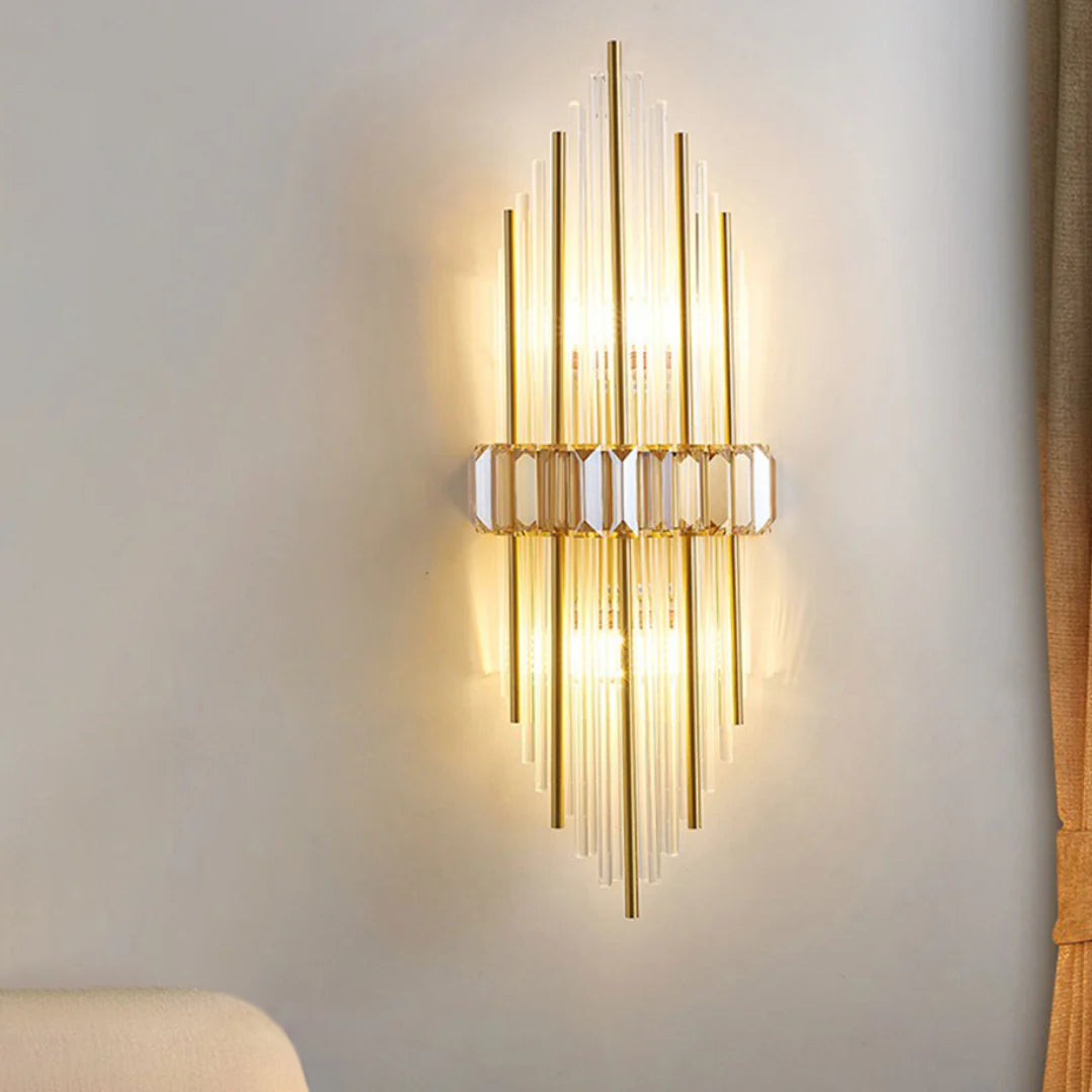 Marsily Gold Black Crystal Wall Lamp - Nuvé