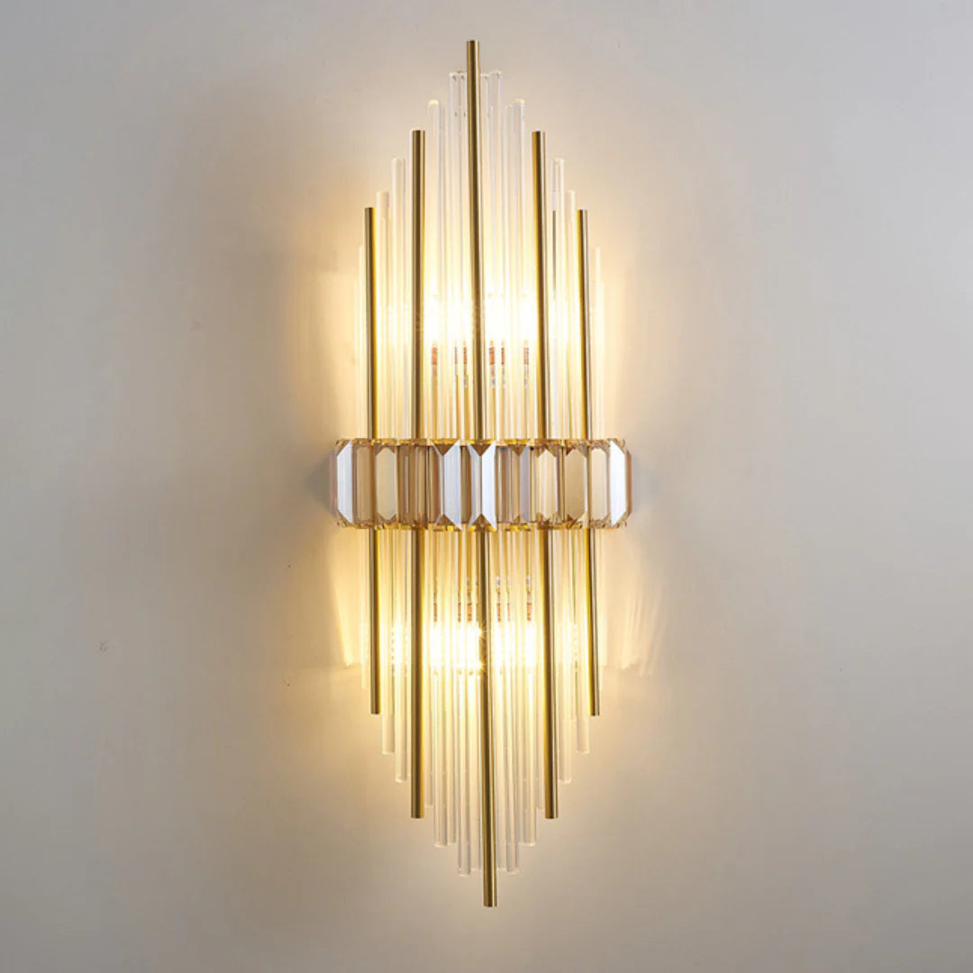 Marsily Gold Black Crystal Wall Lamp - Nuvé