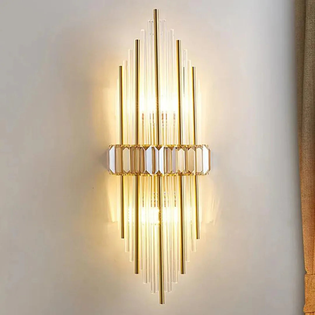 Marsily Gold Black Crystal Wall Lamp - Nuvé