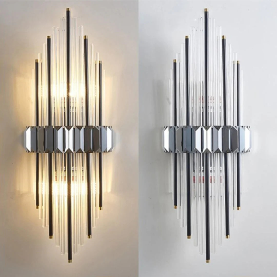 Marsily Gold Black Crystal Wall Lamp - Nuvé