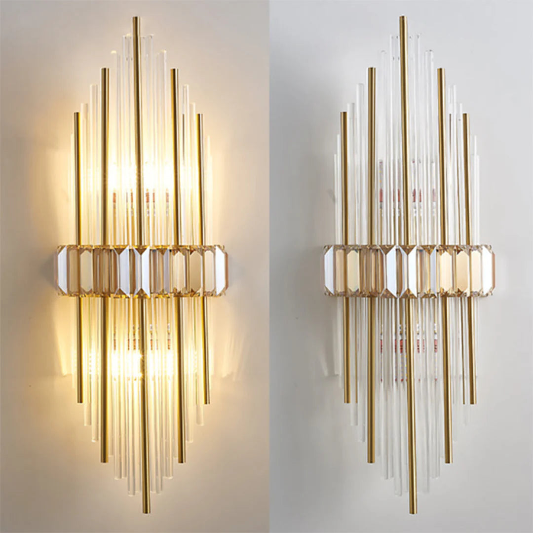 Marsily Gold Black Crystal Wall Lamp - Nuvé