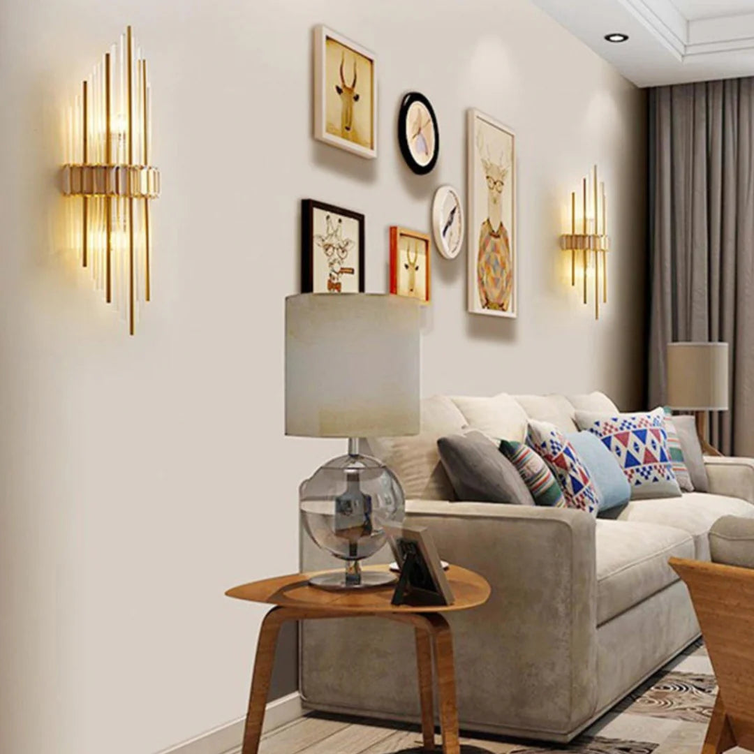 Marsily Gold Black Crystal Wall Lamp - Nuvé