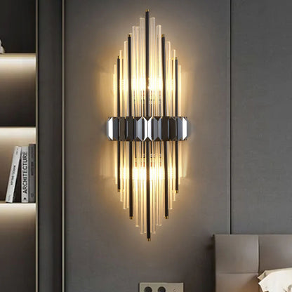 Marsily Gold Black Crystal Wall Lamp - Nuvé