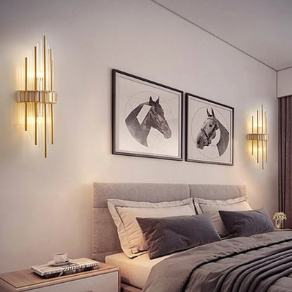 Marsily Gold Black Crystal Wall Lamp - Nuvé