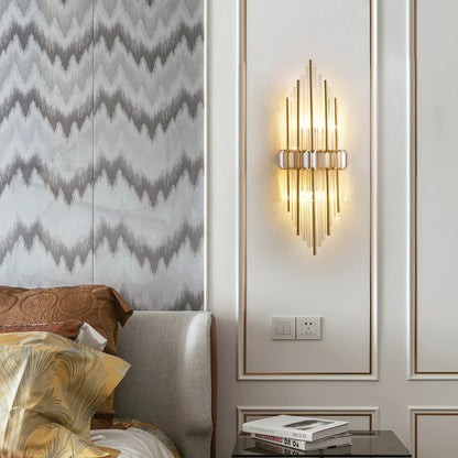 Marsily Gold Black Crystal Wall Lamp - Nuvé