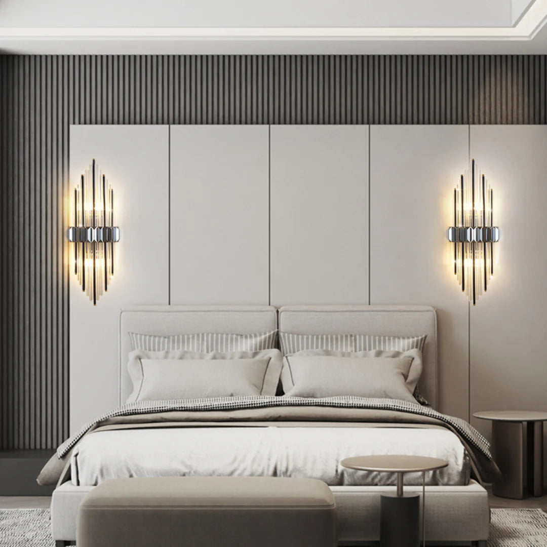 Marsily Gold Black Crystal Wall Lamp - Nuvé