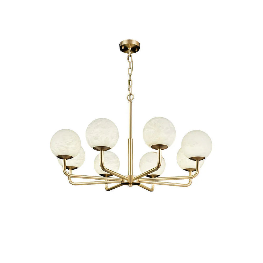 Alabaster Maytoni Erich Brass Chandelier - Nuvé