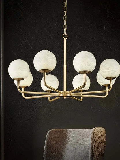 Alabaster Maytoni Erich Brass Chandelier - Nuvé