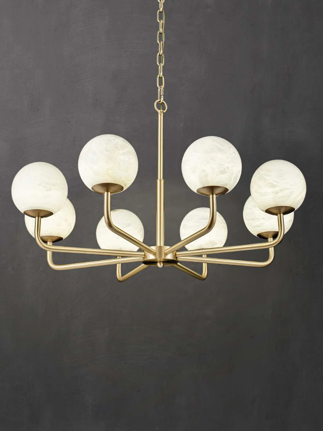Alabaster Maytoni Erich Brass Chandelier - Nuvé