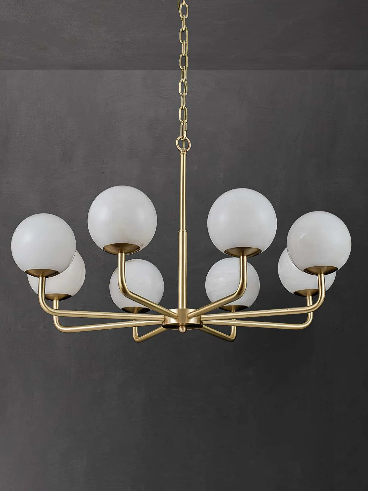 Alabaster Maytoni Erich Brass Chandelier - Nuvé