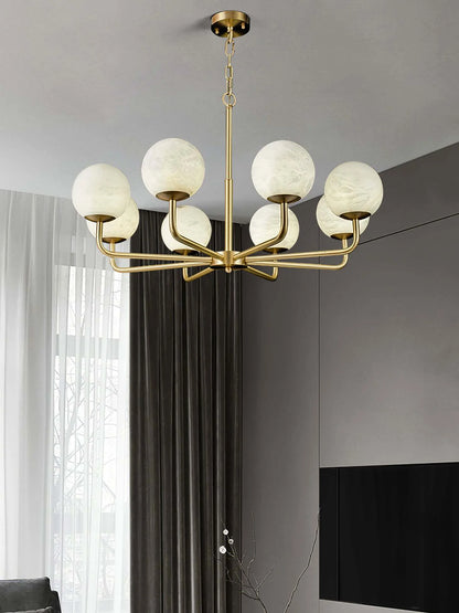 Alabaster Maytoni Erich Brass Chandelier - Nuvé