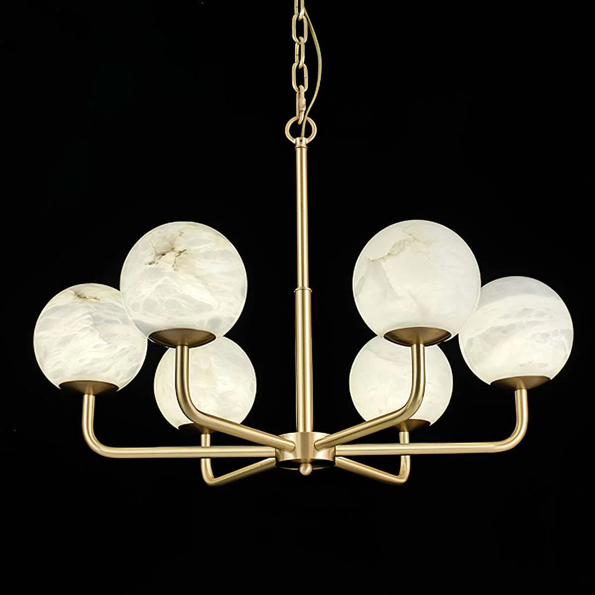 Alabaster Maytoni Erich Brass Chandelier - Nuvé