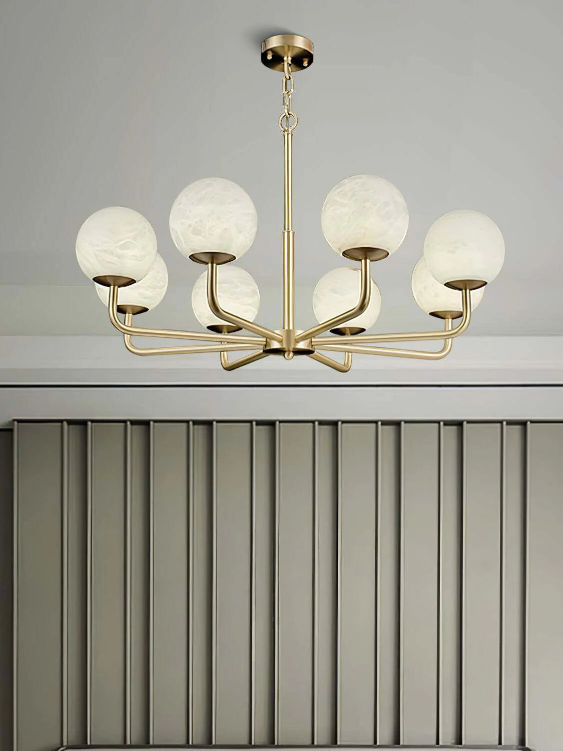 Alabaster Maytoni Erich Brass Chandelier - Nuvé