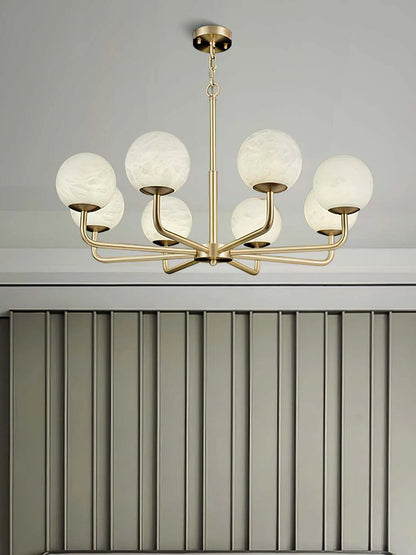 Alabaster Maytoni Erich Brass Chandelier - Nuvé