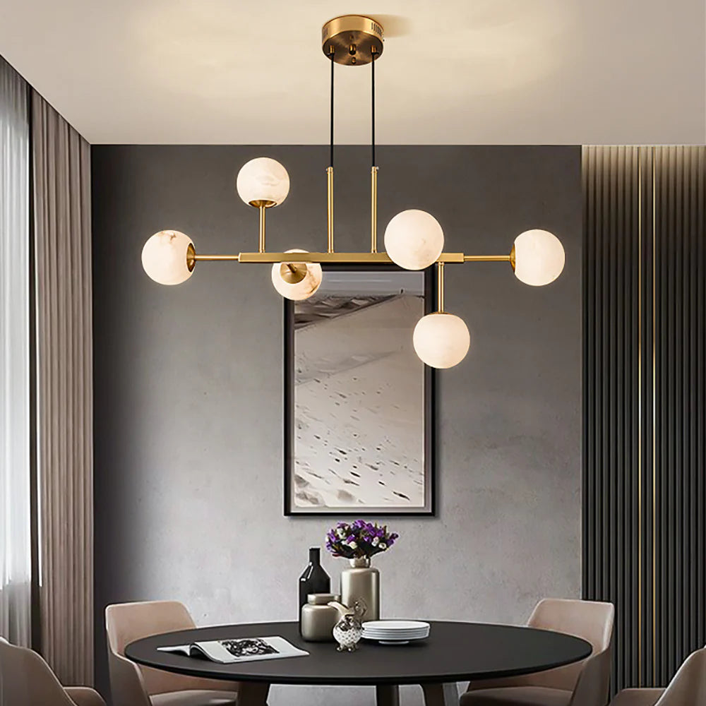 Alabaster Maytoni Uva Brass Chandelier - Nuvé