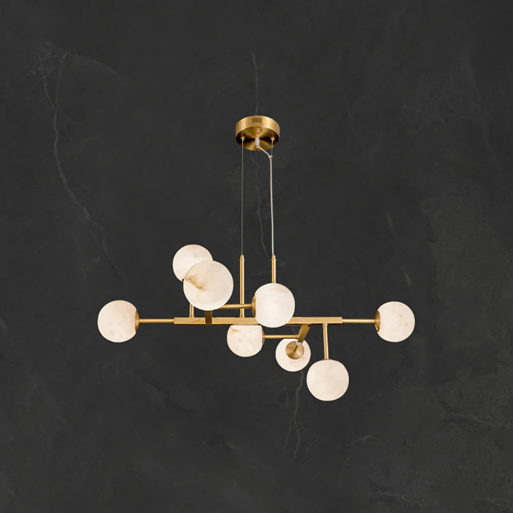 Alabaster Maytoni Uva Brass Chandelier - Nuvé