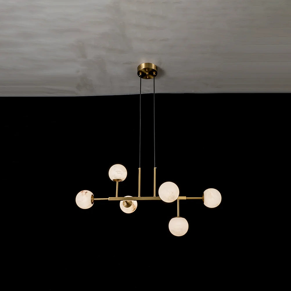 Alabaster Maytoni Uva Brass Chandelier - Nuvé