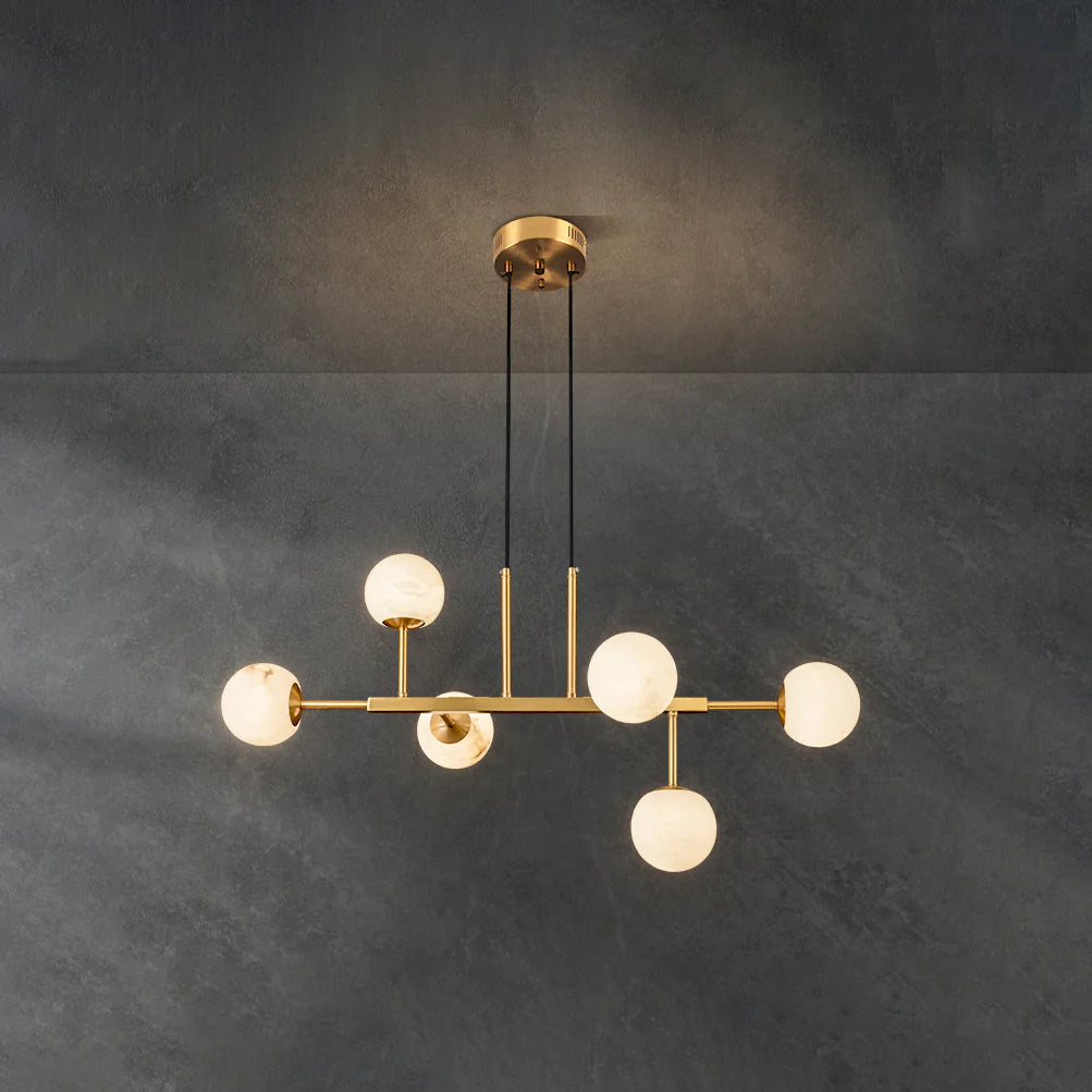 Alabaster Maytoni Uva Brass Chandelier - Nuvé