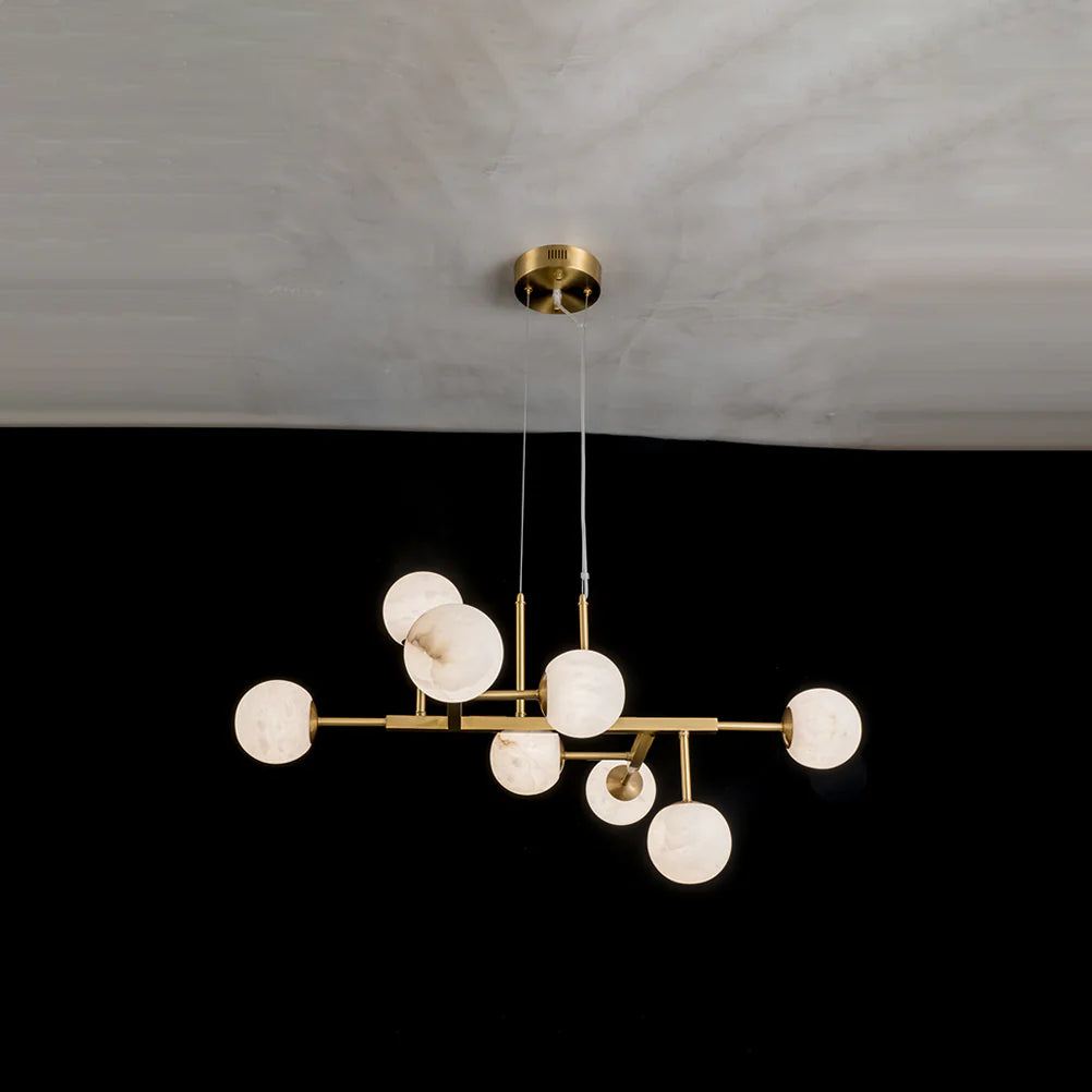 Alabaster Maytoni Uva Brass Chandelier - Nuvé