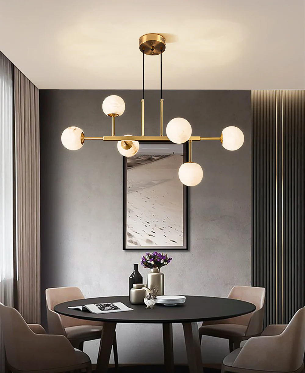 Alabaster Maytoni Uva Brass Chandelier - Nuvé