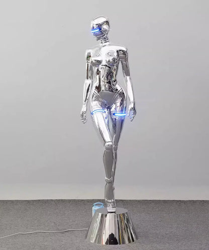 Korewolamp mechanical goddess sculpture floor lamp with intricate mechanical design and modern artistic style, standing tall.