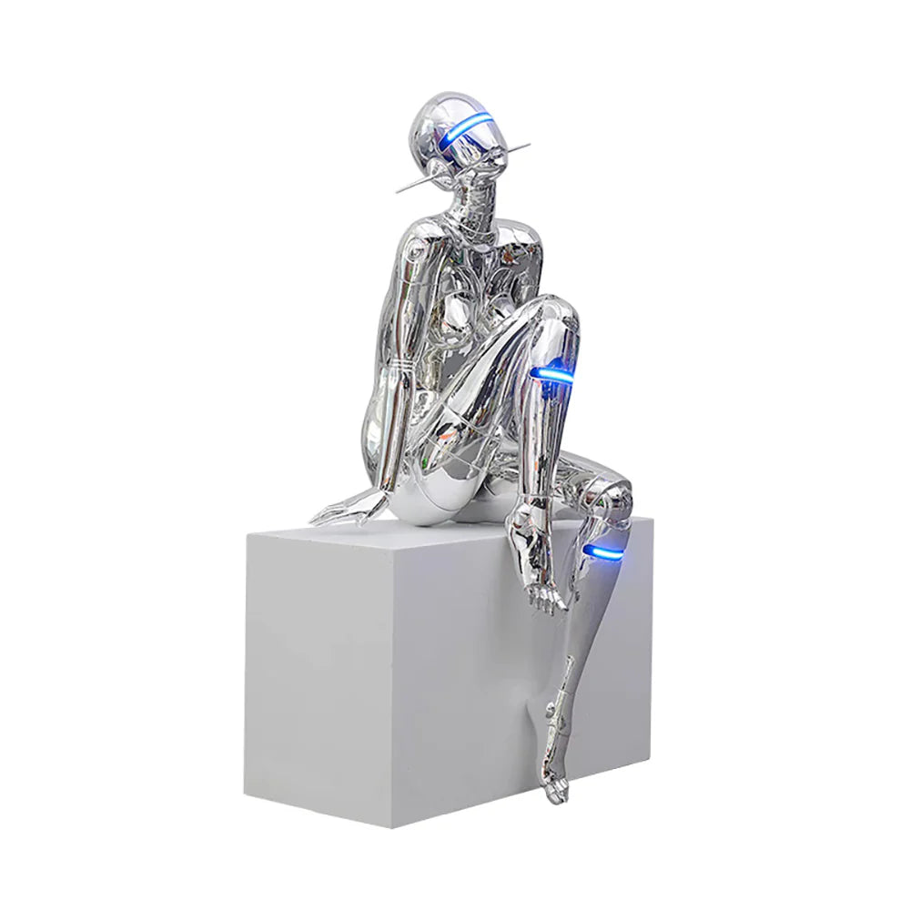 Korewolamp mechanical goddess sculpture floor lamp with intricate mechanical design and artistic figure, standing on a sturdy base.