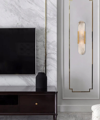 Melange Elongated Alabaster Wall Lamp - Nuvé