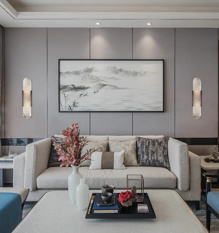 Melange Elongated Alabaster Wall Lamp - Nuvé